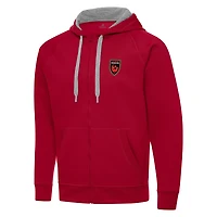 Men's Antigua  Red Phoenix Rising FC Victory Raglan Full-Zip Fleece Hoodie