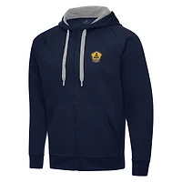 Men's Antigua  Navy Rhode Island FC Victory Raglan Full-Zip Fleece Hoodie