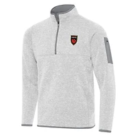 Men's Antigua  Heather Gray Phoenix Rising FC Fortune Quarter-Zip Pullover