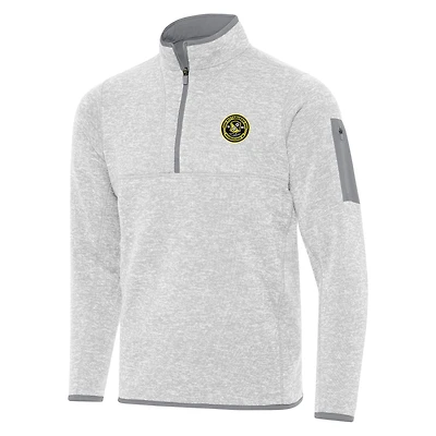 Men's Antigua  Heather Gray Pittsburgh Riverhounds SC Fortune Quarter-Zip Pullover