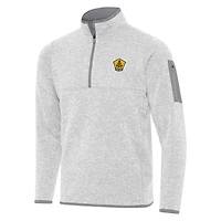 Men's Antigua  Heather Gray Rhode Island FC Fortune Quarter-Zip Pullover