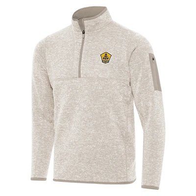 Men's Antigua  Oatmeal Rhode Island FC Fortune Quarter-Zip Pullover