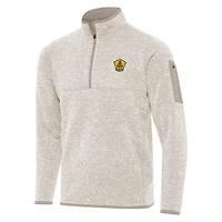 Men's Antigua  Oatmeal Rhode Island FC Fortune Quarter-Zip Pullover