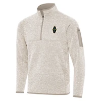 Men's Antigua  Oatmeal Las Vegas Lights FC Fortune Quarter-Zip Pullover