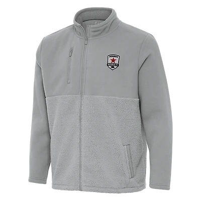 Men's Antigua  Heather Gray Sacramento Republic FC Fortune Quarter-Zip Pullover