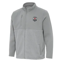 Men's Antigua  Heather Gray Sacramento Republic FC Fortune Quarter-Zip Pullover