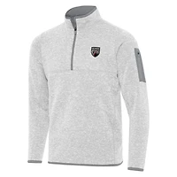 Men's Antigua  Heather Gray San Antonio FC Fortune Quarter-Zip Pullover