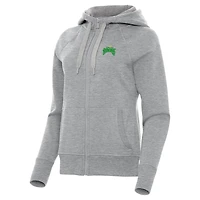 Women's Antigua  Heather Gray Tampa Bay Rowdies Victory Raglan Fleece Full-Zip Hoodie