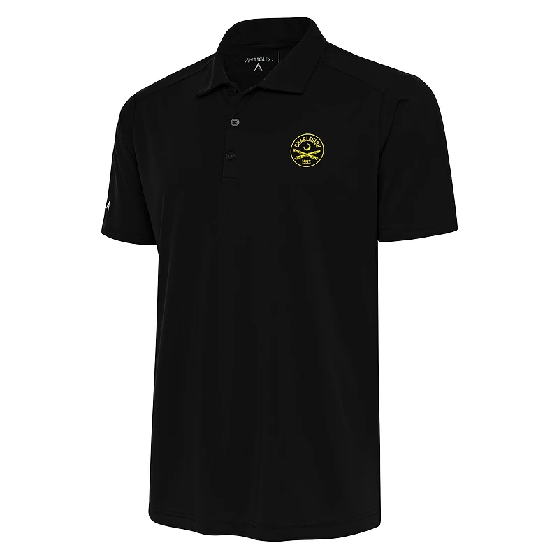 Men's Antigua Black Charleston Battery Tribute Polo