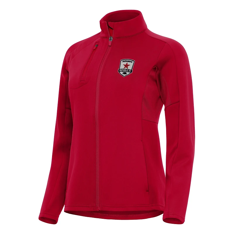 Women's Antigua Red Sacramento Republic FC Generation Full-Zip Jacket