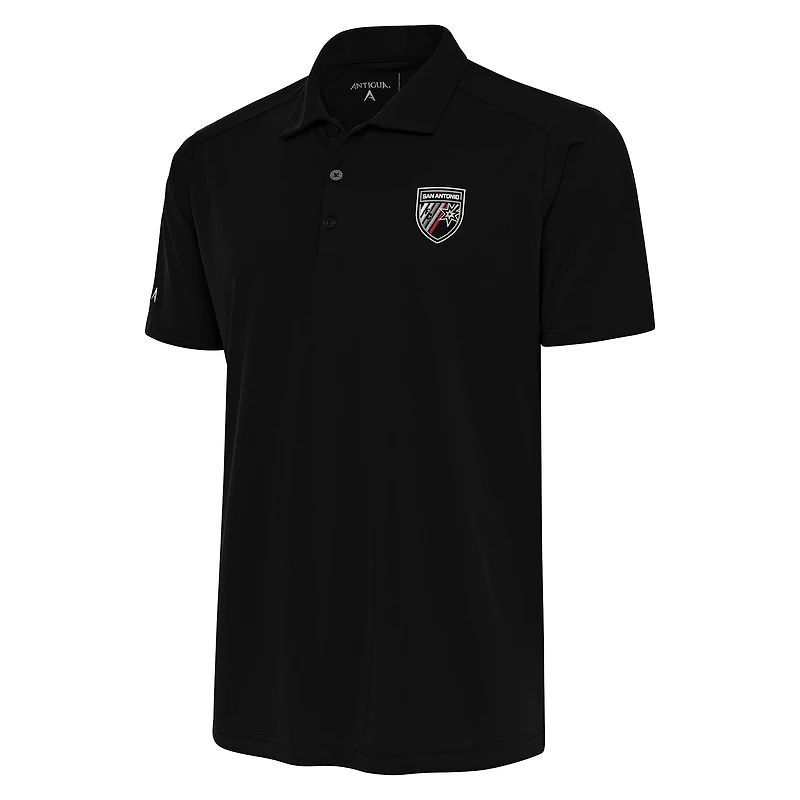 Men's Antigua  Black San Antonio FC Big & Tall Tribute Polo