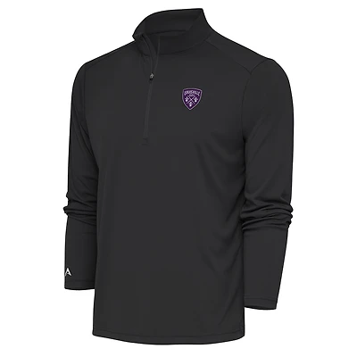 Men's Antigua  Black Louisville City FC Tribute Quarter-Zip Top