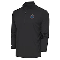 Men's Antigua  Black Memphis 901 FC Tribute Quarter-Zip Top