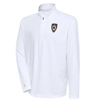 Men's Antigua  White Orange County SC Tribute Quarter-Zip Top