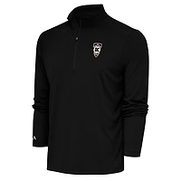 Men's Antigua  Black Orange County SC Tribute Quarter-Zip Top