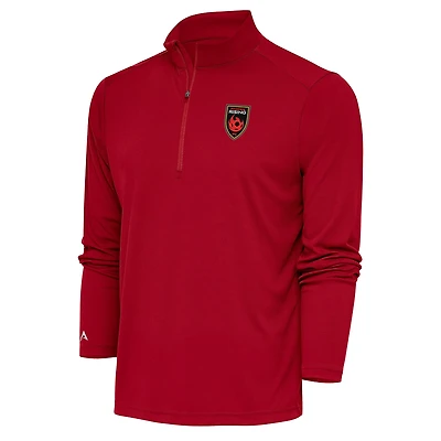 Men's Antigua Red Phoenix Rising FC Tribute Quarter-Zip Top