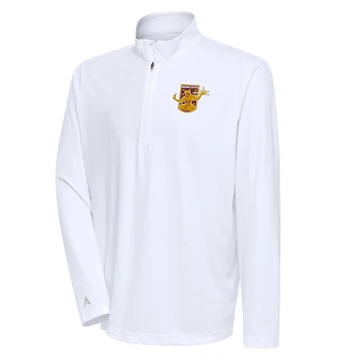 Men's Antigua  White Detroit City FC Tribute Quarter-Zip Top