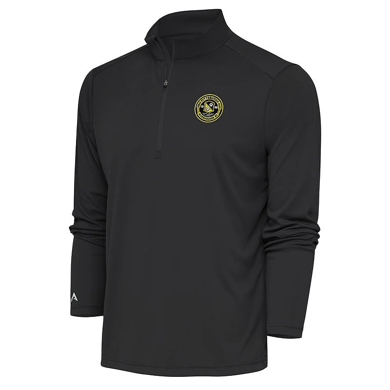 Men's Antigua  Black Pittsburgh Riverhounds SC Tribute Quarter-Zip Top