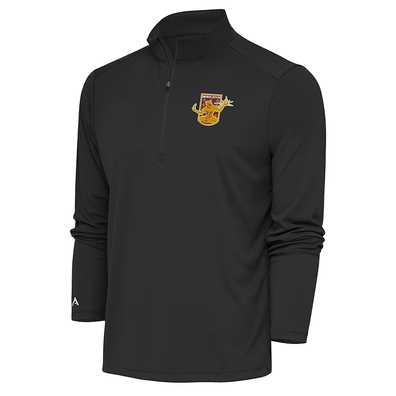 Men's Antigua  Black Detroit City FC Tribute Quarter-Zip Top