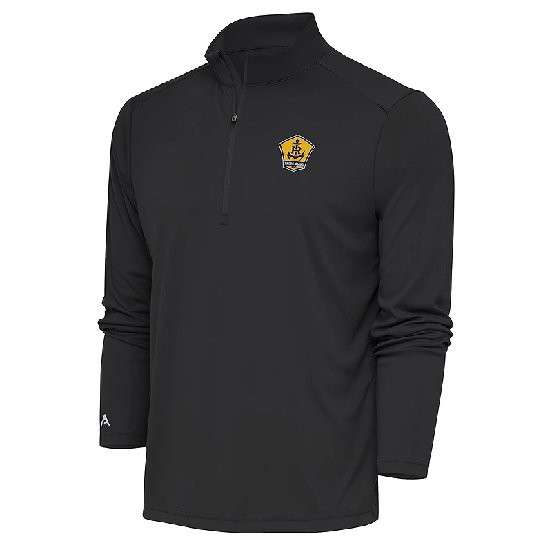 Men's Antigua  Black Rhode Island FC Tribute Quarter-Zip Top