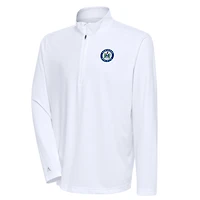 Men's Antigua  White Hartford Athletic Tribute Quarter-Zip Top