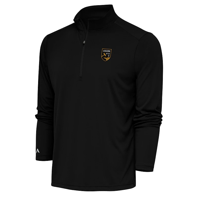 Men's Antigua Black Birmingham Legion FC Tribute Quarter-Zip Top