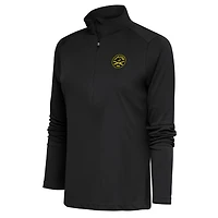 Women's Antigua  Black Charleston Battery Tribute Half-Zip Pullover