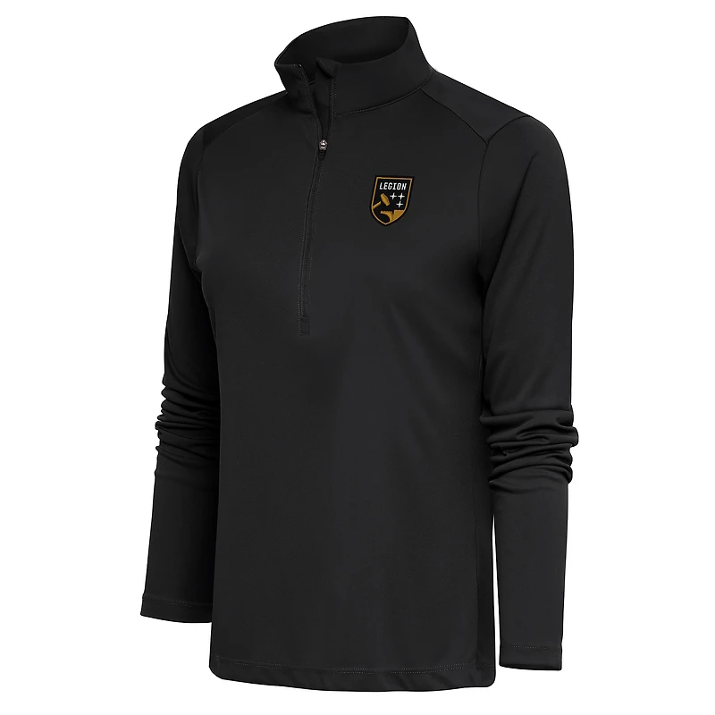 Women's Antigua Black Birmingham Legion FC Tribute Half-Zip Pullover