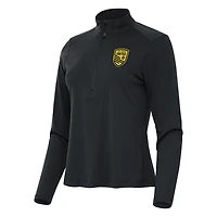 Women's Antigua  Black New Mexico United Tribute Half-Zip Pullover