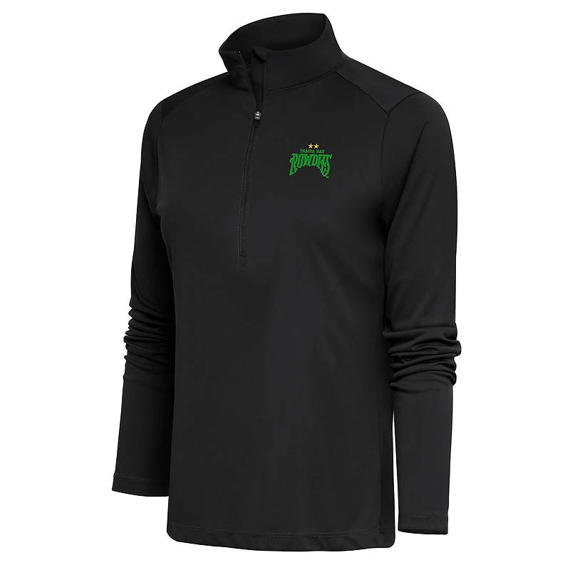 Women's Antigua Black Tampa Bay Rowdies Tribute Half-Zip Pullover