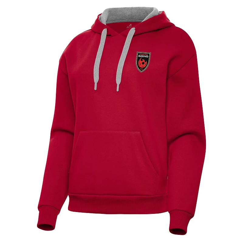 Women's Antigua Red Phoenix Rising FC Victory Pullover Hoodie