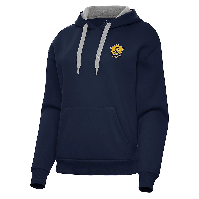 Women's Antigua Navy Rhode Island FC Victory Pullover Hoodie
