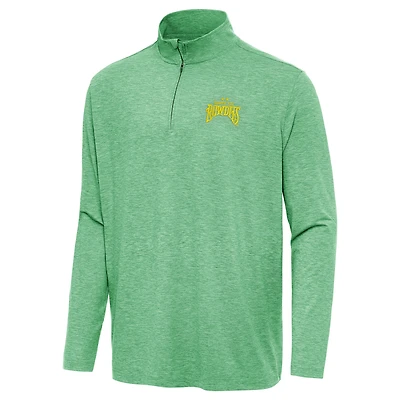 Men's Antigua Heather Kelly Green Tampa Bay Rowdies Hunk Quarter-Zip Top