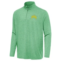 Men's Antigua Heather Kelly Green Tampa Bay Rowdies Hunk Quarter-Zip Top