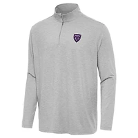 Men's Antigua Heather Gray Louisville City FC Hunk Quarter-Zip Top