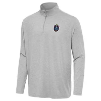 Men's Antigua Heather Gray Memphis 901 FC Hunk Quarter-Zip Top