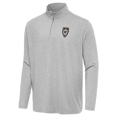 Men's Antigua Heather Gray Orange County SC Hunk Quarter-Zip Top
