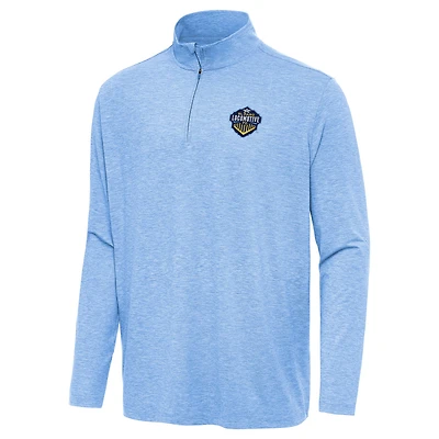 Men's Antigua Heather Powder Blue El Paso Locomotive FC Hunk Quarter-Zip Top