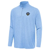 Men's Antigua Heather Powder Blue El Paso Locomotive FC Hunk Quarter-Zip Top