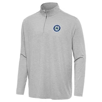 Men's Antigua Heather Gray Hartford Athletic Hunk Quarter-Zip Top