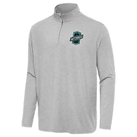 Men's Antigua Heather Gray Colorado Springs Switchbacks FC Hunk Quarter-Zip Top