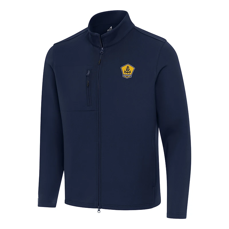 Men's Antigua Navy Rhode Island FC Objection Double-Brushed Full-Zip Jacket