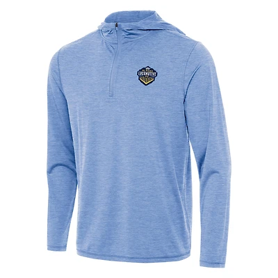 Men's Antigua Heather Powder Blue El Paso Locomotive FC Tidy Quarter-Zip Hoodie