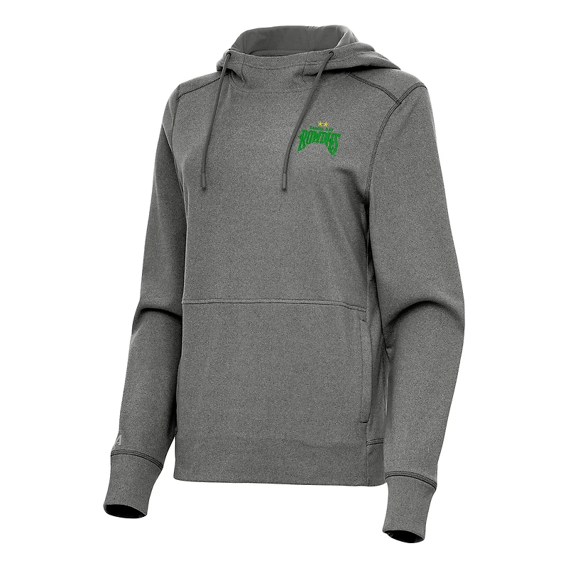 Women's Antigua Heather Black Tampa Bay Rowdies Justice Pullover Hoodie