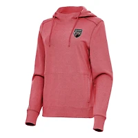 Women's Antigua Heather Red San Antonio FC Justice Pullover Hoodie