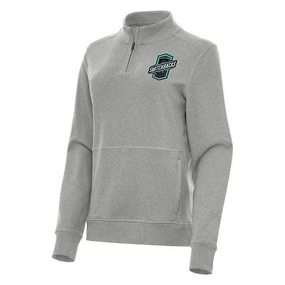 Women's Antigua Heather Gray Colorado Springs Switchbacks FC  Crush Quarter-Zip Jacket