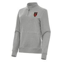 Women's Antigua Heather Phoenix Rising FC Crush Quarter-Zip Jacket
