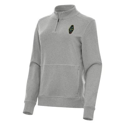 Women's Antigua Heather Gray Las Vegas Lights FC  Crush Quarter-Zip Jacket