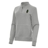 Women's Antigua Heather Gray Las Vegas Lights FC  Crush Quarter-Zip Jacket
