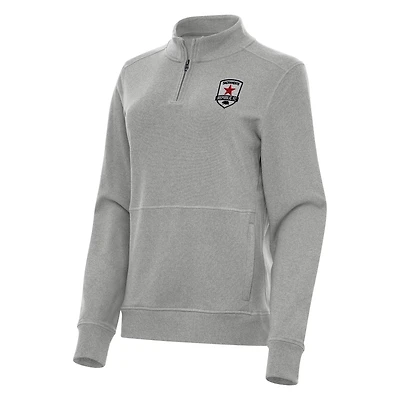 Women's Antigua Heather Sacramento Republic FC Crush Quarter-Zip Jacket